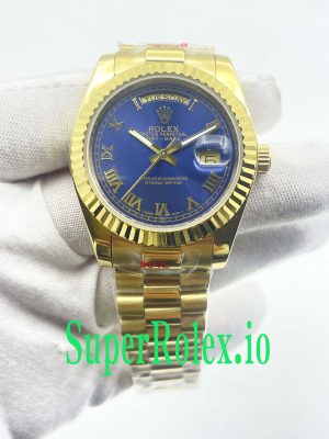 Rolex Day-Date 36MM Yellow Gold Blue Roman Dial Ref.18238