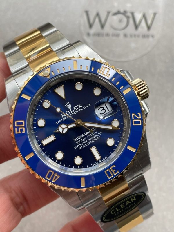 CLEAN FACTORY 1:1 Rolex Submariner 116613LB Bluesy 904L YG/SS Blue Dial VR3235 - Image 2