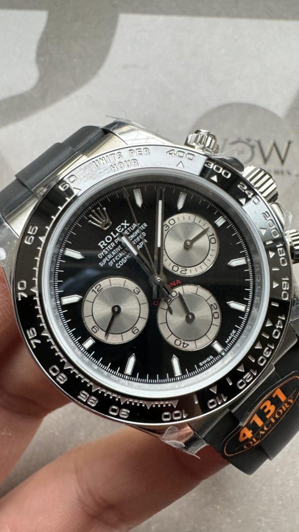 QF Factory 1:1 Rolex Daytona 126500 Best Edition 904L Steel Black Dial SA4131 - Image 3
