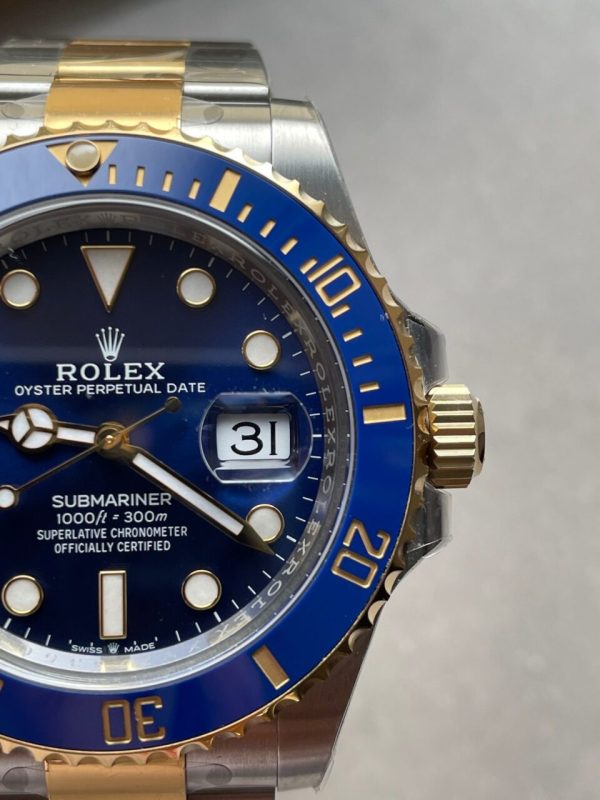 CLEAN FACTORY 1:1 Rolex Submariner 116613LB Bluesy 904L YG/SS Blue Dial VR3235 - Image 6