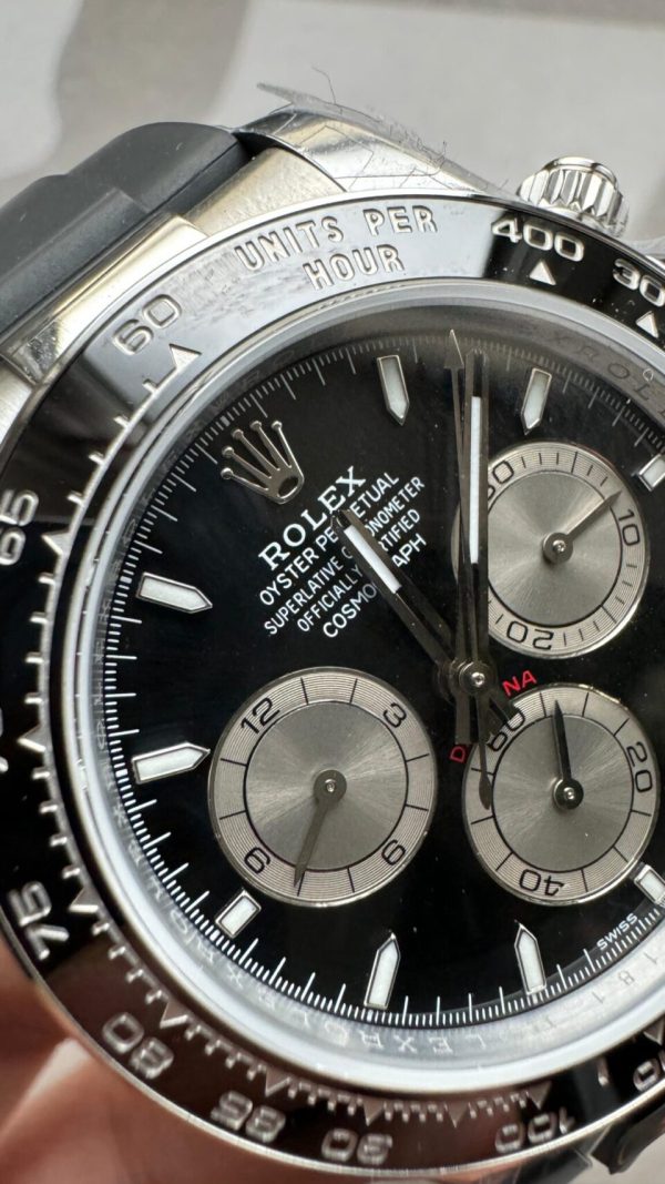 QF Factory 1:1 Rolex Daytona 126500 Best Edition 904L Steel Black Dial SA4131 - Image 4