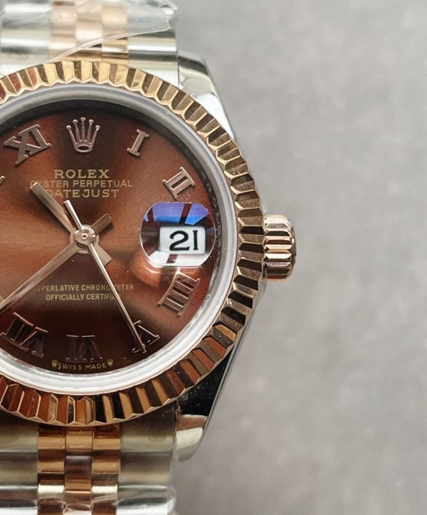 KZF Factory 1:1 Rolex Datejust 28mm 904L RG/SS Brown Dial A2671 - Image 4