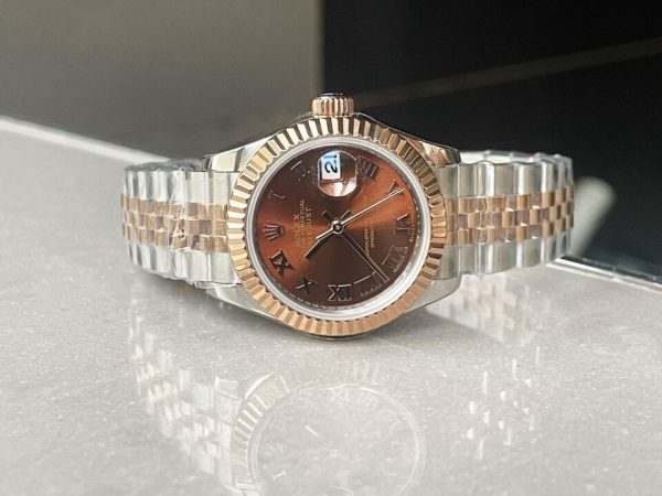 KZF Factory 1:1 Rolex Datejust 28mm 904L RG/SS Brown Dial A2671 - Image 6