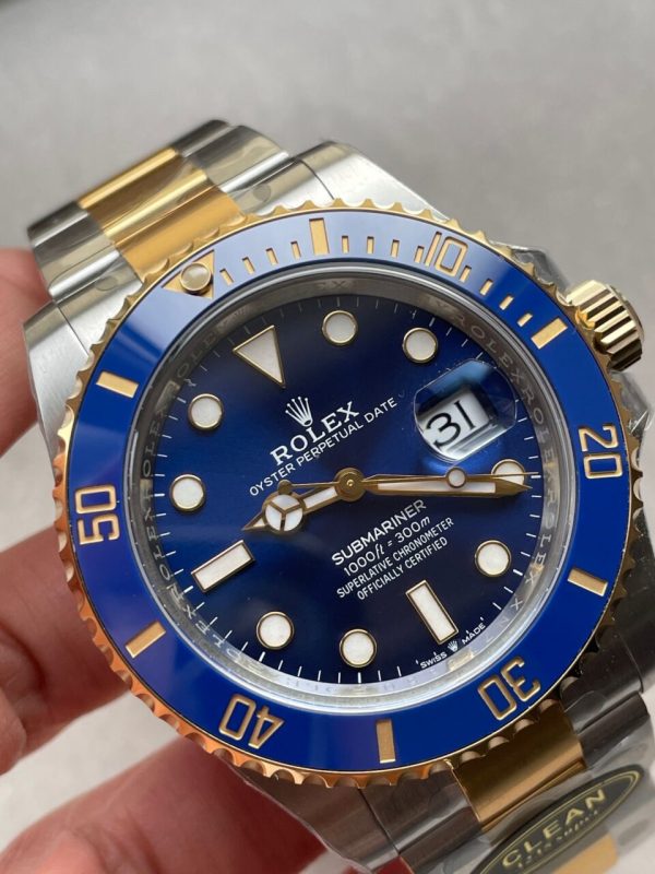 CLEAN FACTORY 1:1 Rolex Submariner 116613LB Bluesy 904L YG/SS Blue Dial VR3235 - Image 4