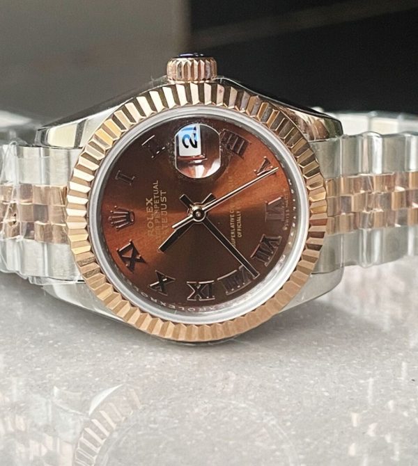 KZF Factory 1:1 Rolex Datejust 28mm 904L RG/SS Brown Dial A2671 - Image 5