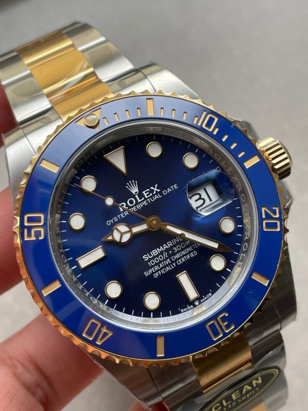 CLEAN FACTORY 1:1 Rolex Submariner 116613LB Bluesy 904L YG/SS Blue Dial VR3235 - Image 5