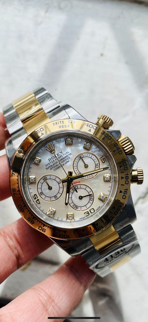 Clean Factory 1:1 Rolex Daytona 116503 Two Tone Yellow Gold Real MOP Diamond Dial SA4130 - Image 5