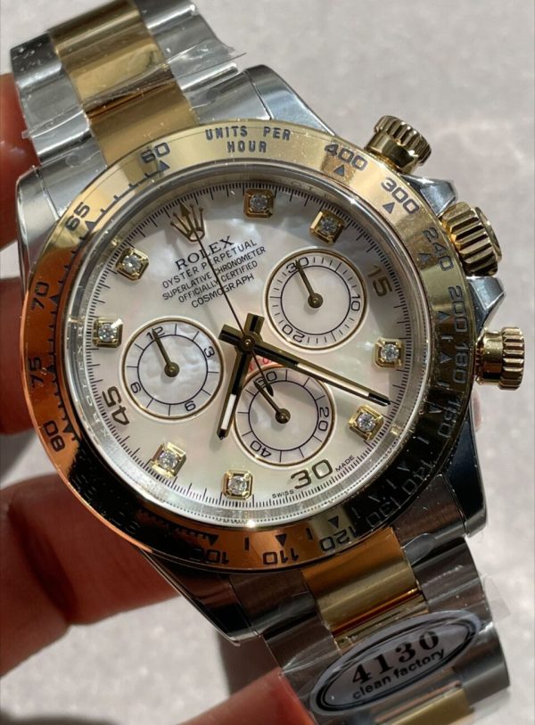 Clean Factory 1:1 Rolex Daytona 116503 Two Tone Yellow Gold Real MOP Diamond Dial SA4130 - Image 3