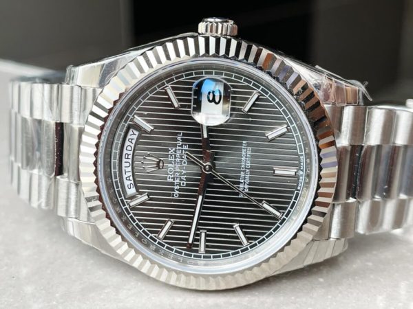 EWF Factory SS 1:1 Rolex Day Date II 228239 Best Edition Black Dial A3255 - Image 4