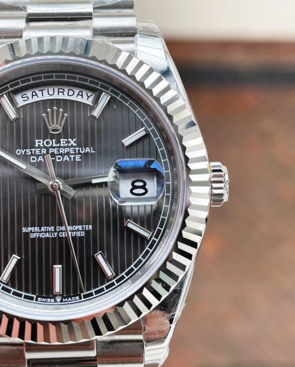 EWF Factory SS 1:1 Rolex Day Date II 228239 Best Edition Black Dial A3255 - Image 2