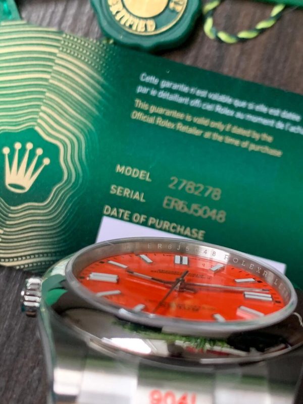 EW FACTORY 1:1 Rolex OYSTER PERPETUAL CORAL RED DIAL 41MM Asian A3230 - Image 6