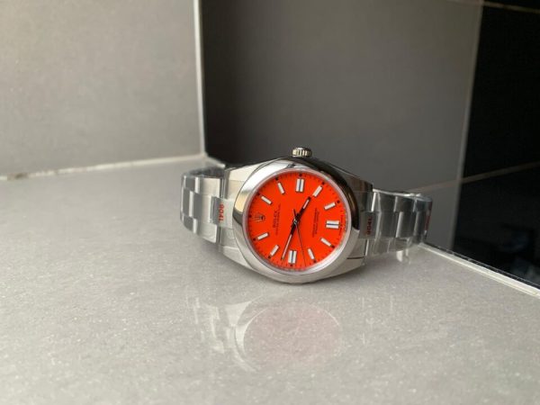 EW FACTORY 1:1 Rolex OYSTER PERPETUAL CORAL RED DIAL 41MM Asian A3230 - Image 4