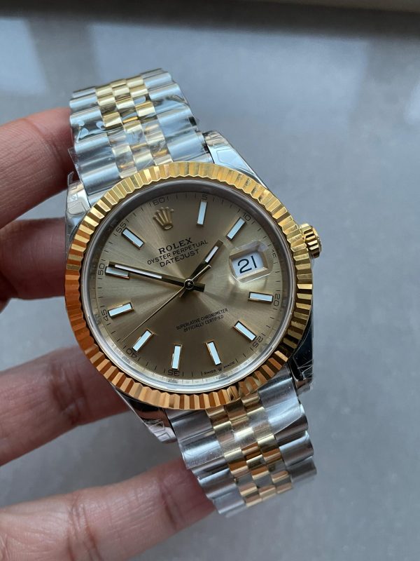 VSF Factory 1:1 Rolex Datejust 41mm 126333 904L YG/SS Fluted Bezel Gold Dial on VS3235 - Image 4