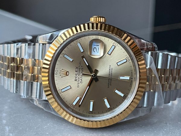 VSF Factory 1:1 Rolex Datejust 41mm 126333 904L YG/SS Fluted Bezel Gold Dial on VS3235 - Image 6