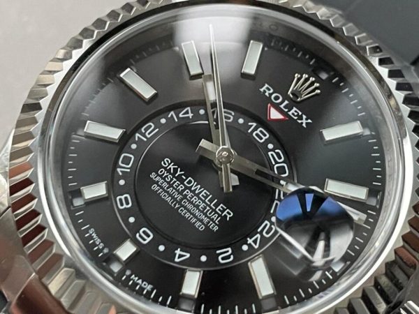 Noob FACTORY 1:1 Rolex Sky-Dweller 326934 904L SS Noob 1:1 Best Edition Black Dial Asian 23J to 9001 - Image 7