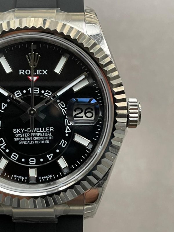 Noob FACTORY 1:1 Rolex Sky-Dweller 326934 904L SS Noob 1:1 Best Edition Black Dial Asian 23J to 9001 - Image 6