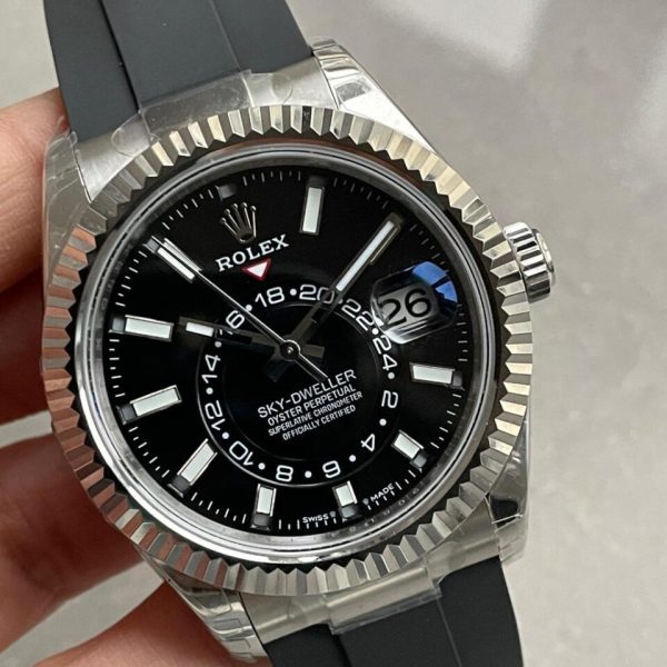 Noob FACTORY 1:1 Rolex Sky-Dweller 326934 904L SS Noob 1:1 Best Edition Black Dial Asian 23J to 9001 - Image 4